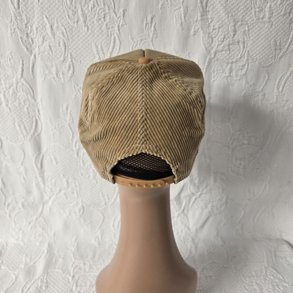 Vintage Olympia Beer Corduroy With Leather Trucker Hat Rare 80s - Picture 4 of 7